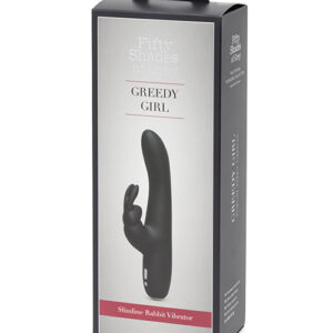 FIFTY SHADES OF GREY GREEDY GIRL RECHARGEABLE SLIMLINE RABBIT VIBRATOR