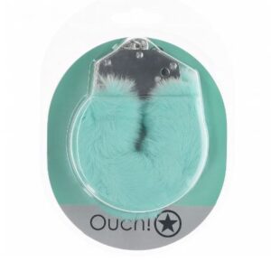 OUCH! HEAVY DUTY FLUFFY HANDCUFFS - POWDER GREEN