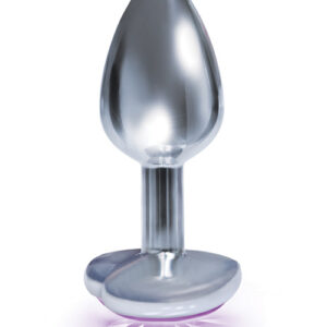 9'S SILVER STARTER HEART BEJEWELED STEEL PLUG VIOLET