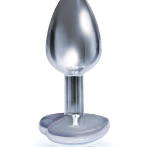 9'S SILVER STARTER HEART BEJEWELED STEEL PLUG DIAMOND