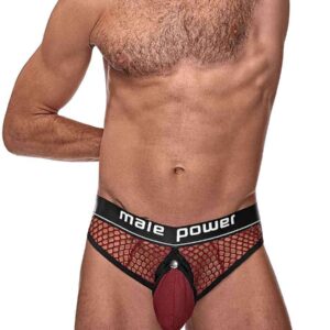 COCK PIT COCK RING THONG BURGUNDY S/M