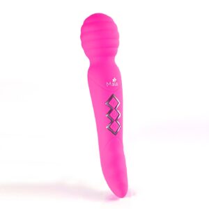 ZOE RECHARGEABLE DUAL VIBRATING WAND HOT PINK