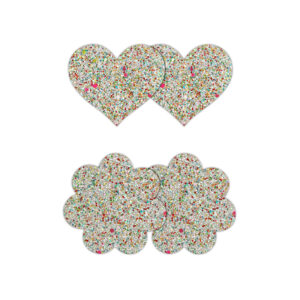 PRETTY PASTIES HEART & FLOWER GLOW 2 PAIR