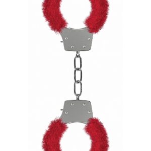 PLEASURE HANDCUFFS FURRY RED