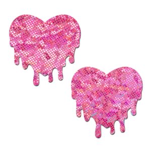 PASTEASE PINK MELTY HEART SHATTERED GLASS DISCO BALL