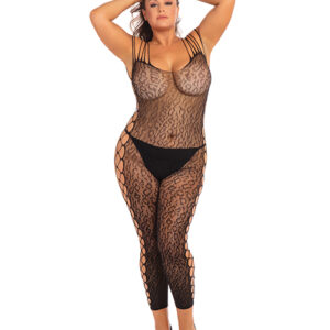 ANIMAL CROTCHLESS BODYSTOCKING BLACK 3X/4X