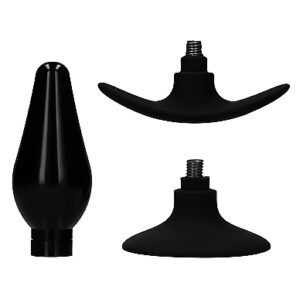 (WD) INTERCHANGEABLE BUTT PLUG POINTED MEDIUM BLACK