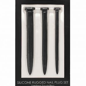 SILICONE RUGGED NAIL PLUG SET URETHRAL SOUNDING BLACK