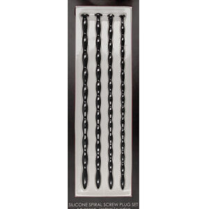 SILICONE SPIRAL SCREW PLUG SET ADVANCED URETHRAL SOUNDING BLACK