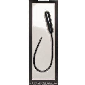 SILICONE VIBRATING BULLET PLUG EXTRA LONG URETHRAL SOUNDING BLACK