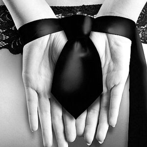 B&W SATIN BONDAGE TIE BLACK