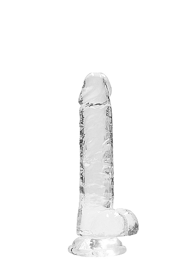 REALROCK 7IN REALISTIC DILDO W/ BALLS CRYSTAL CLEAR