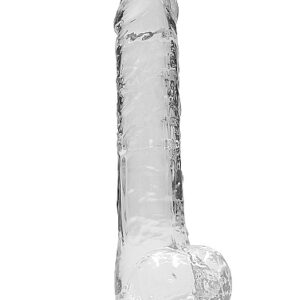 REALROCK 9IN REALISTIC DILDO W/ BALLS CRYSTAL CLEAR