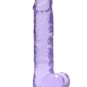 REALROCK REALISTIC DILDO W/ BALLS 10IN PURPLE