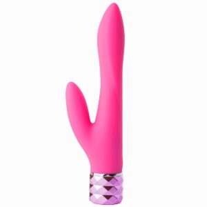 VICTORIA RECHARGEABLE SILICONE DUAL VIBE NEON PINK