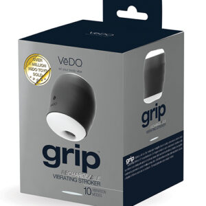 VEDO GRIP RECHARGEABLE VIBRATING SLEEVE JUST BLACK