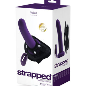 VEDO STRAPPED RECHARGEABLE STRAP ON DEEP PURPLE