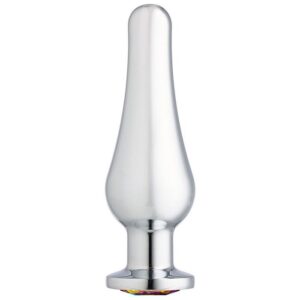 CLOUD 9 GEMS SILVER CHROMED TALL ANAL PLUG MEDIUM