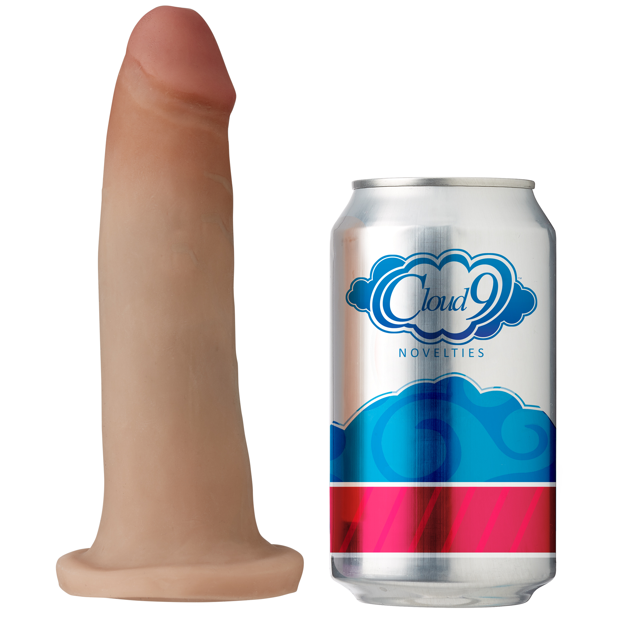 CLOUD 9 DUAL DENSITY DILDO TOUCH 7IN W/ NO BALLS TAN/ MOCHA