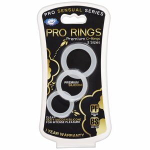 CLOUD 9 PRO SENSUAL SILICONE COCK RING 3 PACK CLEAR