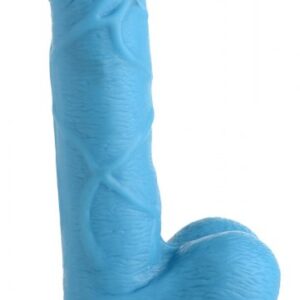 POP 6.5IN DILDO W/ BALLS BLUE