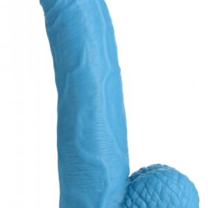 POP 7.5IN DILDO W/ BALLS BLUE