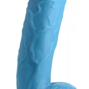 POP 8.25IN DILDO W/ BALLS BLUE