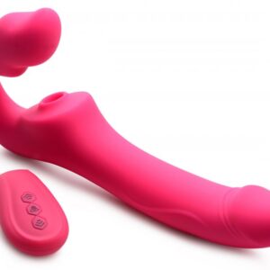 STRAP U LICKING & VIBRATING STRAPLESS STRAP-ON W/ REMOTE