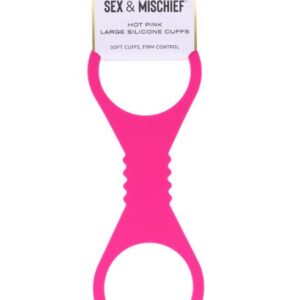 SEX & MISCHIEF HOT PINK LARGE SILICONE CUFFS