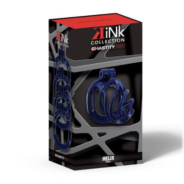 KINK CHASTITY HELIX COCK CAGE S DARK BLUE