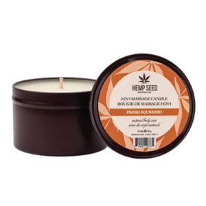 HEMP SEED 3-IN-1 MASSAGE CANDLE FRESH SQUEEZED 6 OZ