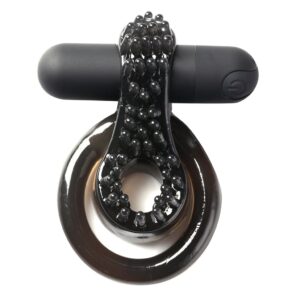 JAGGER RECHARGEABLE VIBRATING COCK RING BLACK SLEEVE