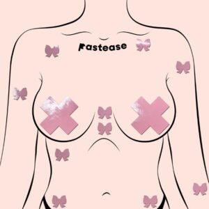 MINI BODY PASTIES 10PK FAUX PLEATHER PINK