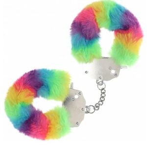 OUCH! HEAVY DUTY FLUFFY HANDCUFFS - MULTICOLOR 1
