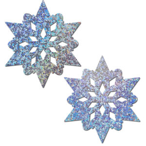 SILVER GLITTER SNOWFLAKES NIPPLE PASTIES
