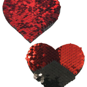 PASTEASE SWEETY RED & BLACK COLOR CHANGING SEQUIN HEART