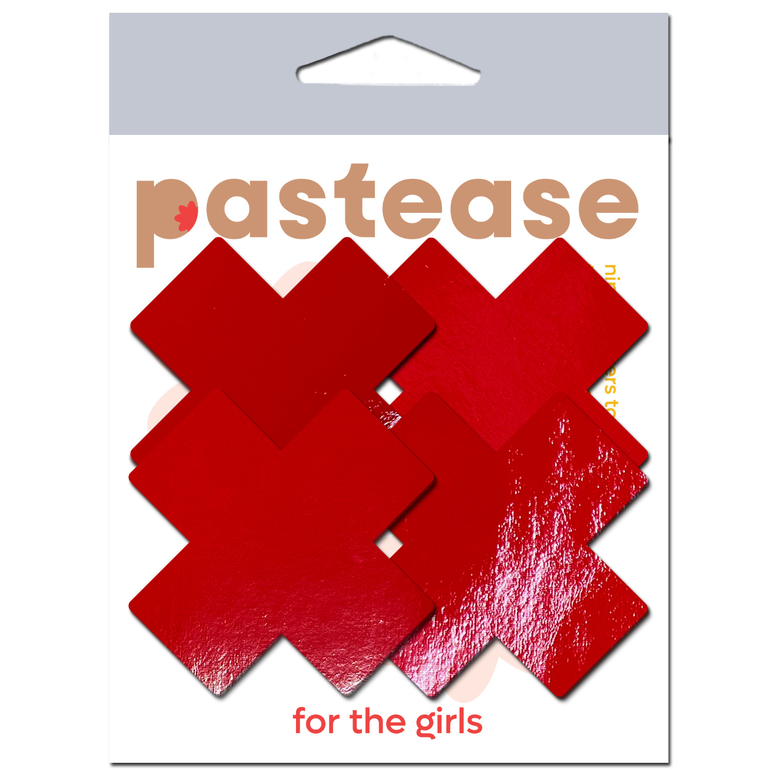 PASTEASE PETITE PLUS X FAUX LATEX RED CROSSES