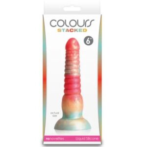COLOURS STACKED 6IN DILDO RED/GOLD