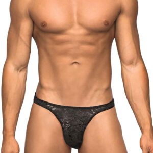 BONG THONG STRETCH LACE BLACK LARGE/ XL
