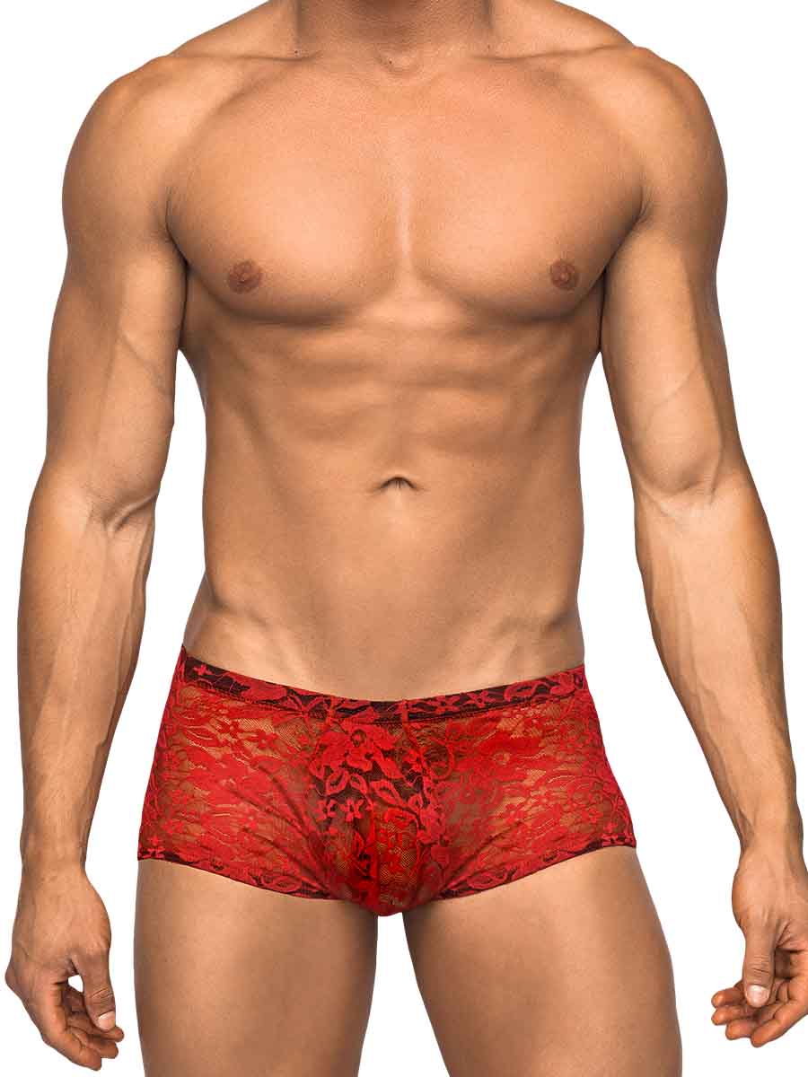 MINI SHORT STRETCH LACE XL RED