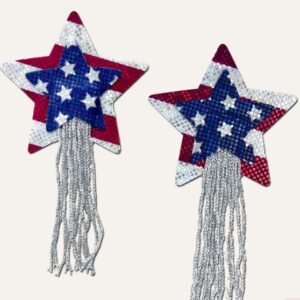 PASTEASE TASSEL A/PATRIOTIC SPARKLING STARS $ STRIPES USA