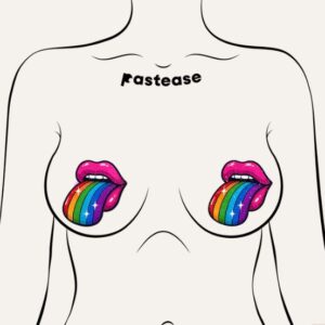 PASTEASE TASTE THE RAINBOW SPARKLING TONGUE OUT BREAST