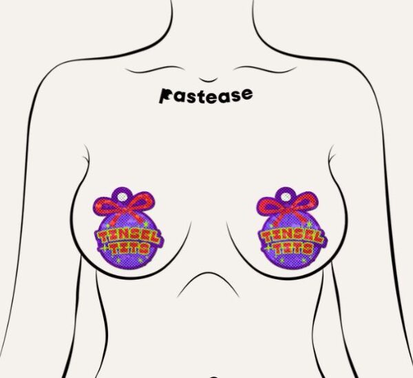 PASTEASE TINSEL HOLIDAY ORNAMENT ON DISCO GLITTER/PUR