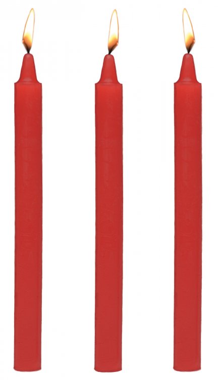 MASTER SERIES FIRE STICKS FETISH DRIP CANDLE SET OF 3 RED