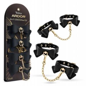 TEMPTASIA ARDOR WRIST & ANKLE RESTRAINTS BLACK W/BOW