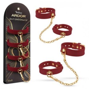 TEMPTASIA ARDOR WRIST & ANKLE RESTRAINTS BLACK RED