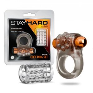 STAY HARD VIBRATING COCK RING SET W/SLEEVE MULTI