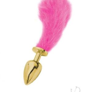 (D) ATHENA SMALL GOLD PLUG W/SHORT PINK TAIL