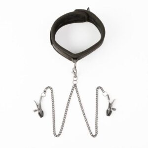 SEI MIO TWIN TWEAKS VELVET COLLAR WITH NIPPLE CLAMPS