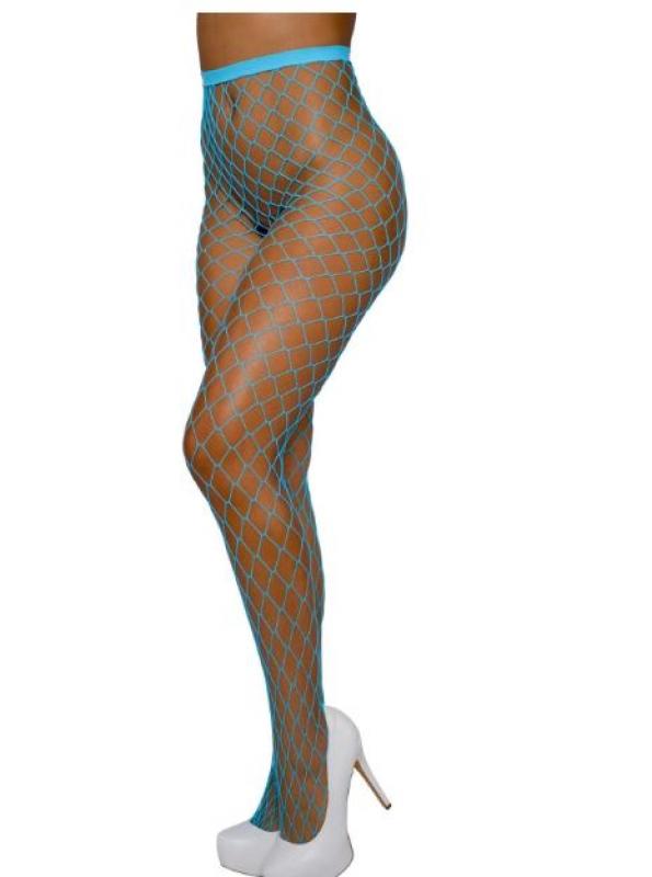 PANTYHOSE FENCE NET NEON BLUE OS